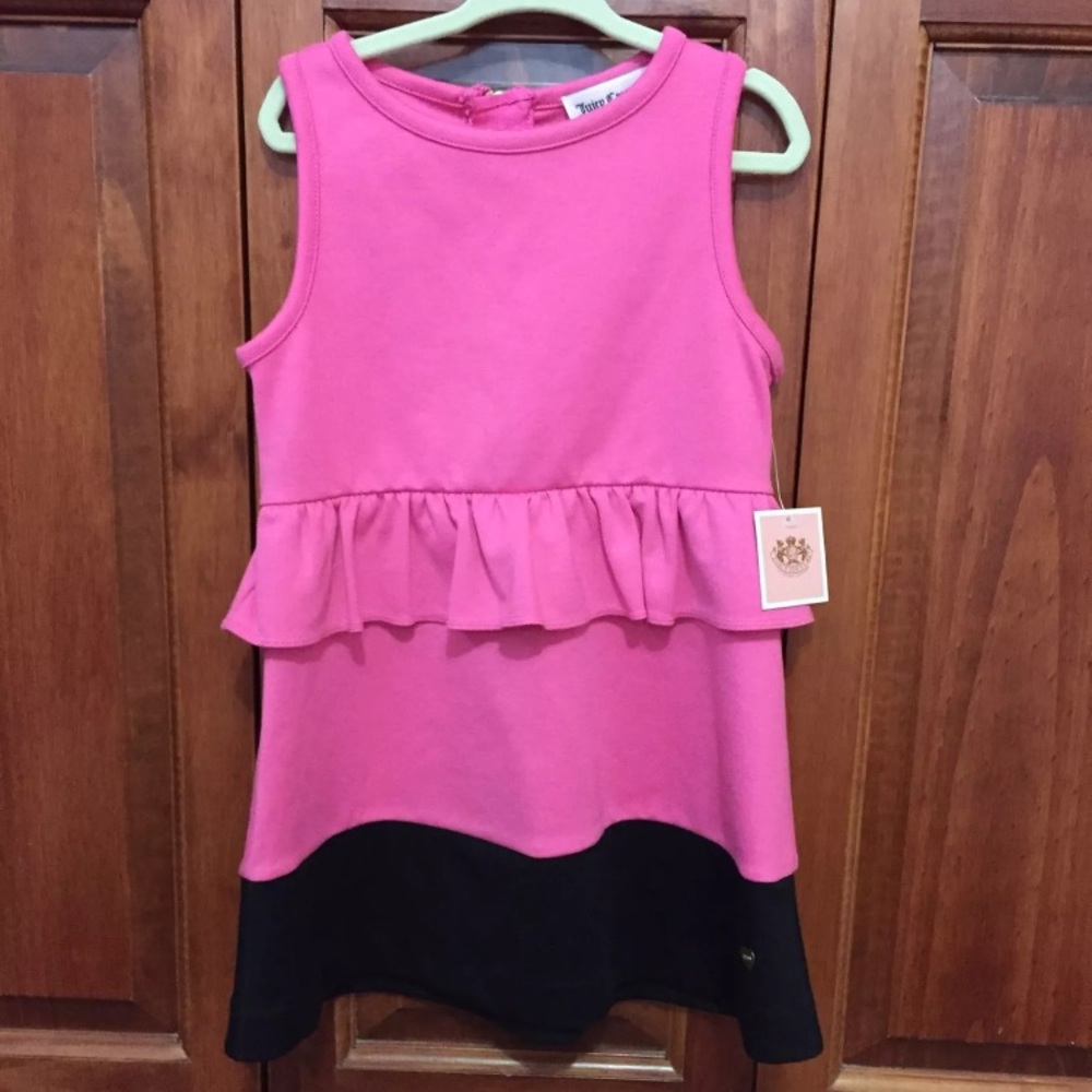 Juicy couture dress girl small peplum nwt pink